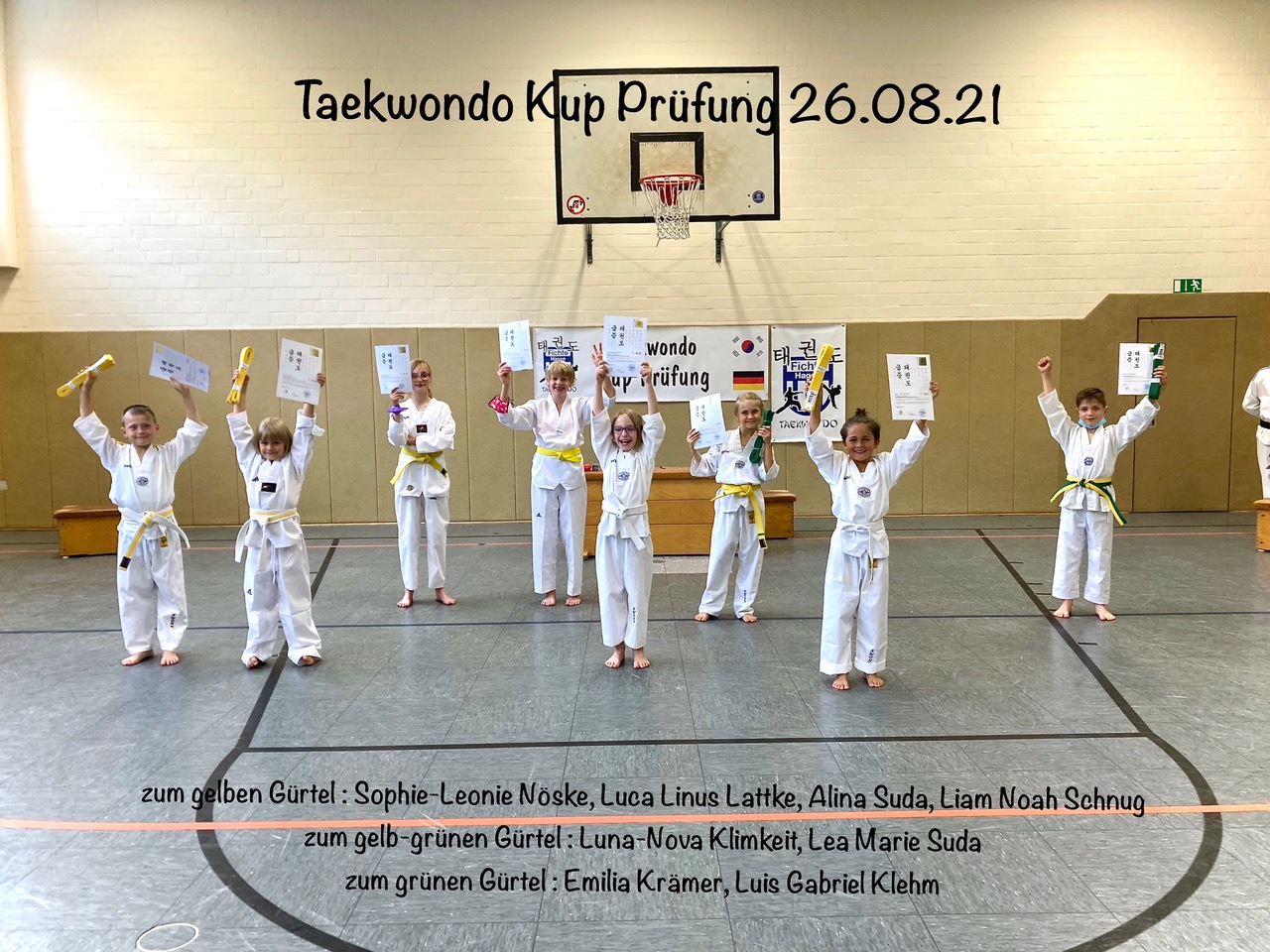Erfolgreiche Taekwondo Kup-Prüfungen beim TSV Fichte Hagen